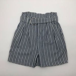 Free People Stripe Belted Paper Bag Utility Shorts